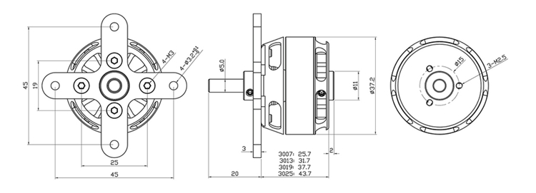 X-TEAM 3013外轉(zhuǎn)子固定翼航模無刷電機